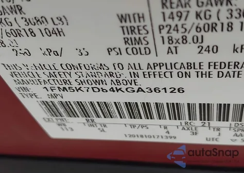 2019 Ford Explorer Xlt z USA, uszkodzony, nr VIN 1FM5K7D84KGA36126